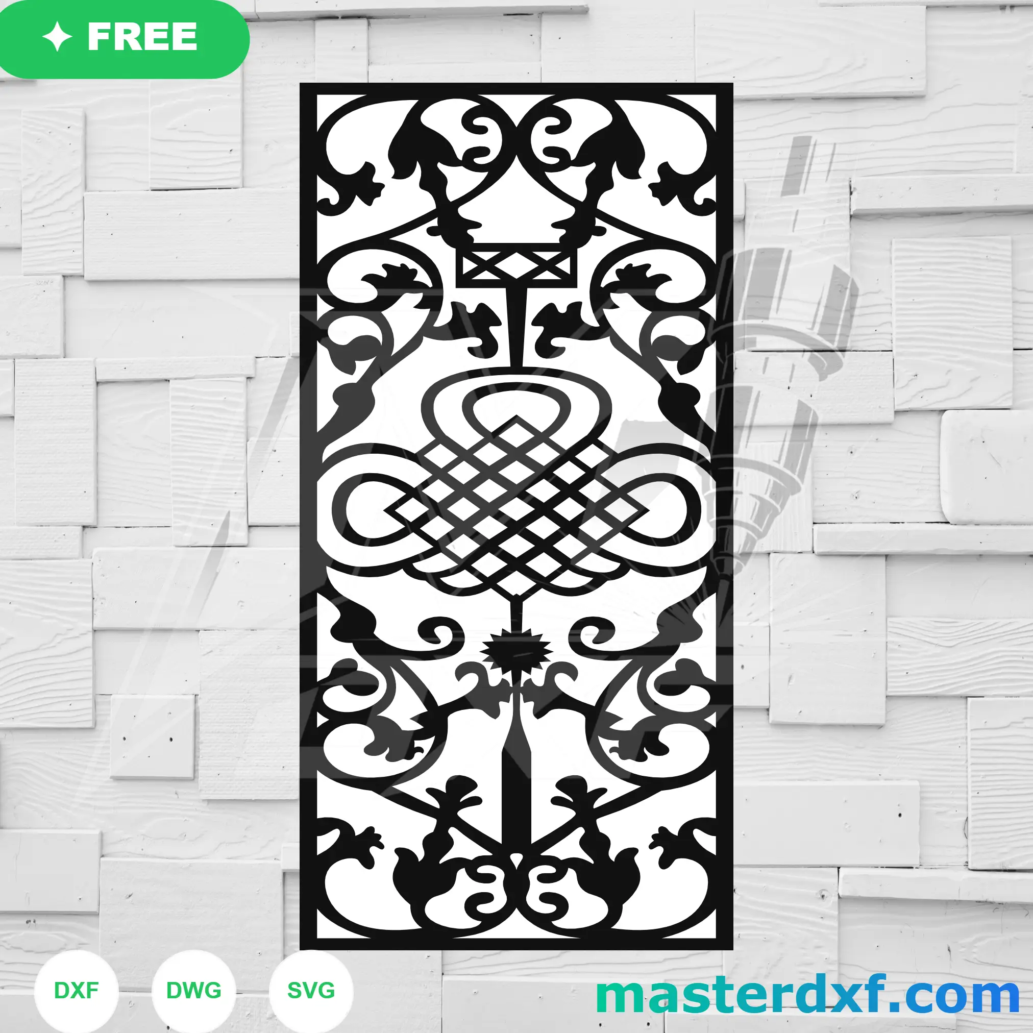 Celtic Knot Thistle Scroll DXF Panel for Heritage Gate Designs DXF File